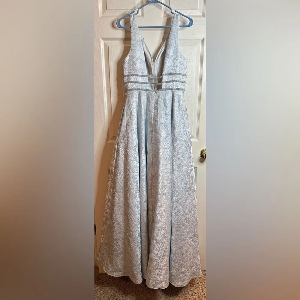 Cecilia Couture 2120 Sleeveless V-Neck Long Dress Sky Blue Cinderella Ice Blue - Picture 5 of 10